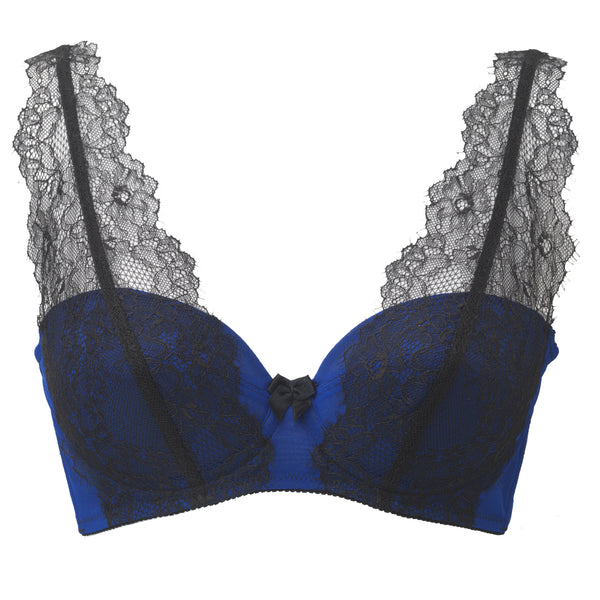 ECLIPSE | Non-wired lace triangular bra - BLUE – AKIKO OGAWA. Lingerie